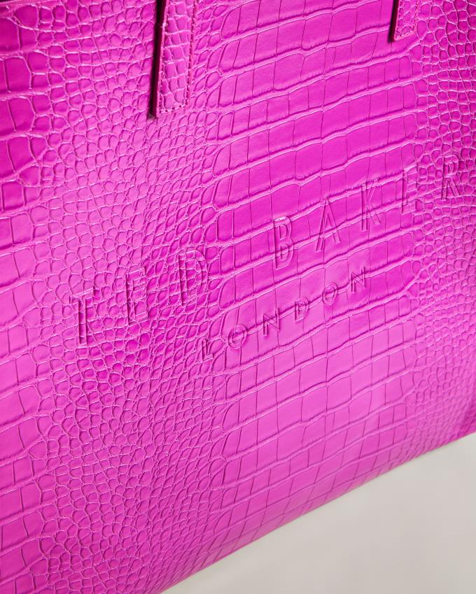 Sac a Main Ted Baker Croc Detail Large Icon Rose Clair Femme | EAF-05844012